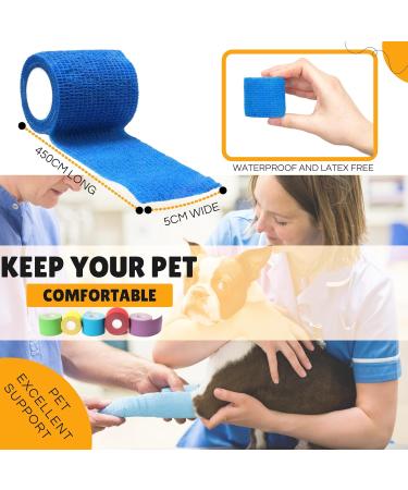 Vet Wrap Self Adhesive Bandage 5cm x 4.5m - Cohesive Tape for Pets & Sports (12 Pack) - Buy Online on GoSupps.com