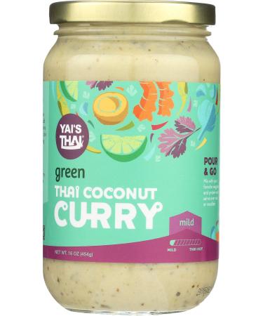 Yai's Thai Green Coconut Curry Sauce 16 Ounce Green - Mild Spice