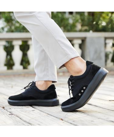 OrthoComfoot Men's Fashion Sneakers | Arch Support Shoes for Plantar Fasciitis | Orthopedic Casual Shoes for Achilles Tendonitis | Flat Feet Relief | 10 W1-Black - Buy Online on GoSupps.com