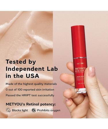 Retinol Eye Stick - Cooling & Brightening Cream for Dark Circles, Puffiness & Bags - with Peptides & 5% Hyaluronic Acid - SPF 30+ - 0.1oz - Buy Online on GoSupps.com