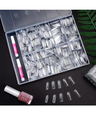 Cell 500 Pieces Soft Gel Nail Tips - Fake Full Cover Square Nails Set for DIY Nail Art with Glue - Buy Online on GoSupps.com