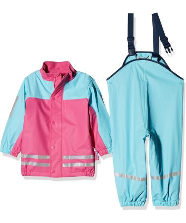 Playshoes Unisex Kid's Rain Suit with Fleece Lining - Waterproof Mud Suit in Turquoise (Size 86) - Buy Online on GoSupps.com
