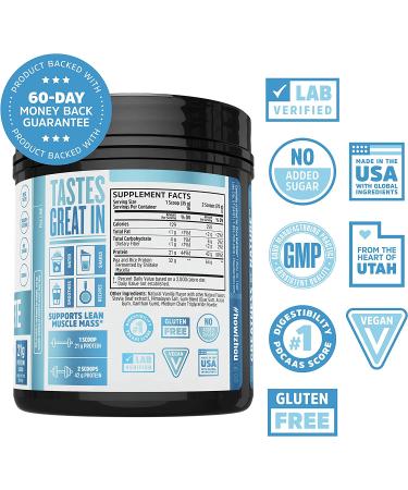 Zhou Nutrition Plant Complete Vegan Protein Vanilla 17.7 oz - Optimal Absorption - Buy Online on GoSupps.com