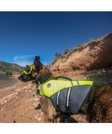 Vivaglory Neon Yellow Life Jacket for Dogs - Adjustable & Durable Sports Style with Excellent Buoyancy | Safe Fastening for Medium Dogs - Buy Online on GoSupps.com