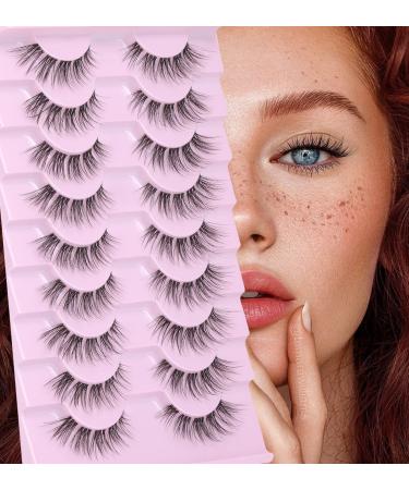 DIY Cat Eye Cluster Lashes Set - 9 Pairs of Natural Look Faux Mink Strips with Scissors - Clear Band for Individual Application - Buy Online on GoSupps.com