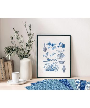 Whaline Chinoiserie Pattern Paper - 24 Sheets Blue China Scrapbook Specialty Paper - Buy Online on GoSupps.com