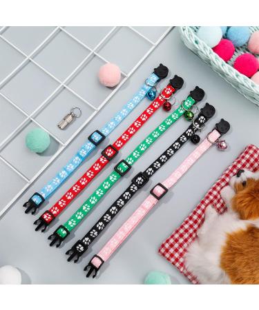 AKlamater 5Pcs Cat Collars with Bells - Adjustable Quick Release Safety Collar for Cats and Kittens - Anti-lost Tags - Small Pet Accessories - Buy Online on GoSupps.com