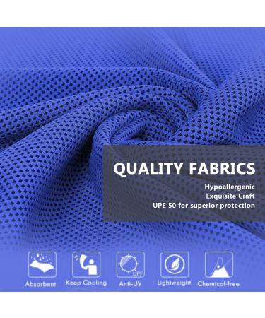 Sukeen Cooling Towel (40x12) for Yoga, Golf, Gym - Soft Microfiber Chilly Towel for Camping, Running, Workout - Dark BlueLight PurpleLight BluePalegreen - Buy Online on GoSupps.com