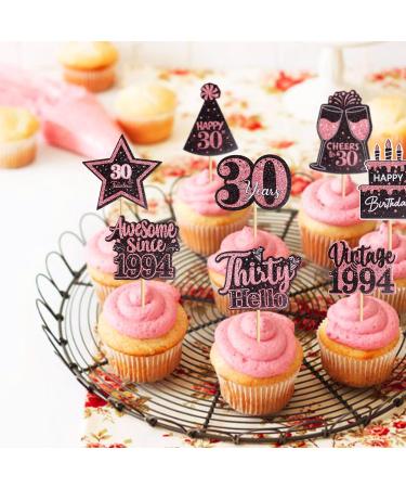 Keaziu 24 Pack Vintage 1994 Cupcake Toppers Happy 30th Cheers to 30 Cupcake Toppers Picks Thirty Hello Awesome since 1994 Cupcake Toppers 30 Years Happy Birthday Party Decoration 30 Pink - Buy Online on GoSupps.com