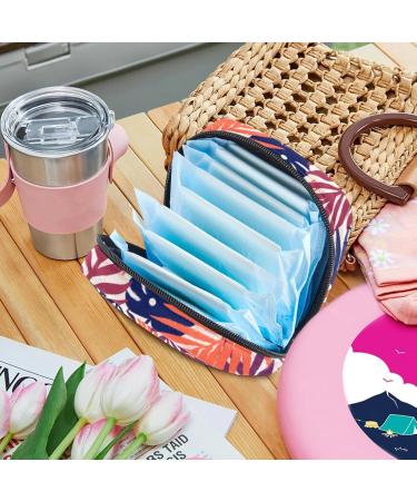 Colorful Storage Bags for Women's Essentials | Portable Menstrual Pad & Bandage Holders | Multicolored Palm Leaves Design - Buy Online on GoSupps.com