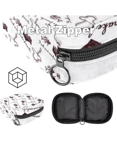 Stylish Menstruation Pad Bag with Zipper - Snake Fish Fossil Pattern | Women's Napkin & Tampon Collector Bag - Buy Online on GoSupps.com