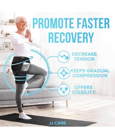 JJ CARE Hip Brace - Ortho Wrap for Sciatica | Stretchable Support & Thigh/Hamstring Braces | Fits Up to 45" Waist | Non-Slip Neoprene Design | International Shipping Available - Buy Online on GoSupps.com