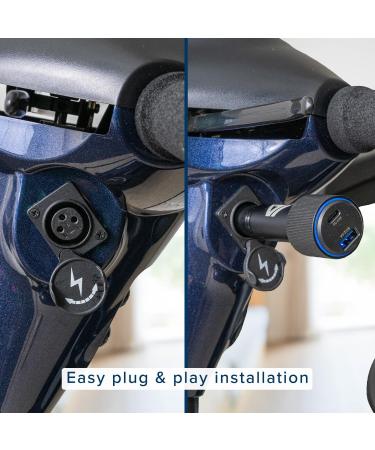 AlveyTech XLR Dual Port Charger Adapter with USB For Charging Cell Phone and Accessories on Electric Mobility Scooter Power Chair Recreational Bikes & Scooters - Buy Online on GoSupps.com