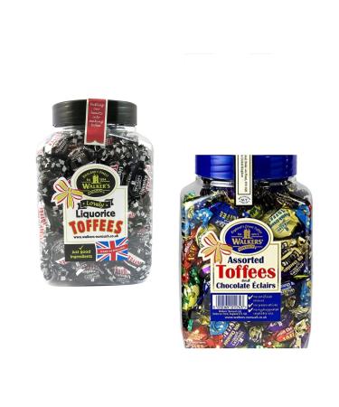 Ellies Jellies Walkers Assorted Toffee and Liquorice Toffee Jar Bundle x1