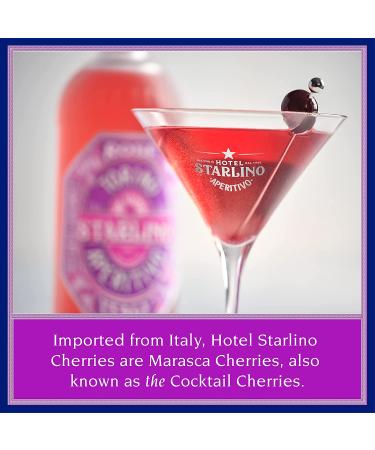 Hotel Starlino Maraschino Cherries | Premium Italian Cherries for Cocktails and Desserts | All-Natural Bar Cart Essential | 400g Jar | Great Gift Option - Buy Online on GoSupps.com