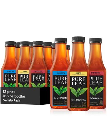 Pure Leaf Iced Tea, Sweetened Variety Pack, 18.5 fl oz. bottles (12 Pack) Sweetened Variety Pack 18.5 Fl Oz (Pack of 12)