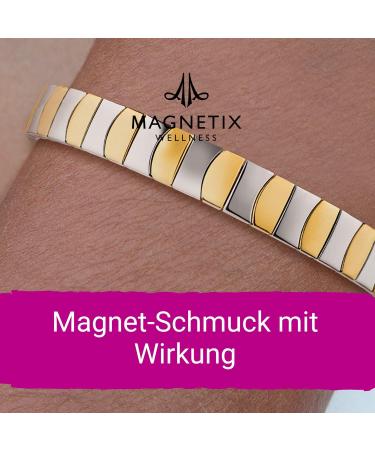 Magnetix Wellness Flexi Magnet Hard Tab Classix I Magnetic Jewelry - Bicolor Gold/Silver High Gloss Polished Perfect Fit for Swollen Wrists (XXL) - Buy Online on GoSupps.com