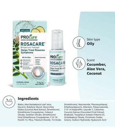 PROcure Rosacare CC Face Cream 2oz - Medicated Redness Reduction & Hyaluronic Hydrogel for Rosacea Symptoms - Buy Online on GoSupps.com