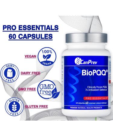 CanPrev - BioPQQ Supplement 60 v-Caps - PQQ Pyrroloquinoline Quinone for Memory Support Heart Health Healthy Aging and Cognitive Health - Antioxidant Supplement - Buy Online on GoSupps.com