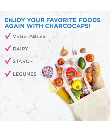 Charcocaps Fast Acting Gas Relief - 100 Capsules | Drug Free Activated Charcoal Formula | Bloating & Flatulence Detox | 30 Day Supply - Buy Online on GoSupps.com