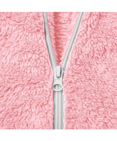 Shop Hanxiulin Oversized Plush Jacket for Women - Warm Lined Fleece Winter Coat with Hooded Comfort in Pink - Buy Online on GoSupps.com