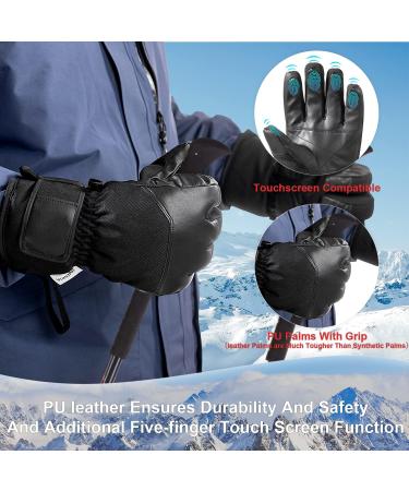 Waterproof Ski Gloves | Men Women | Warm Snowboard Gloves | Touchscreen | Black Medium - Buy Online on GoSupps.com