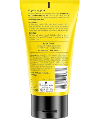 got2b Hair Gel Glue Hold 6 (150 ml) Waterproof Styling Gel for Strong Hold Lasts Like Concrete Until Next Hair Wash for Vertical Ends and Hedgehog Look - Buy Online on GoSupps.com
