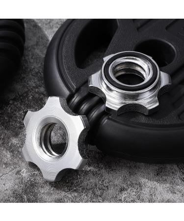 Imikeya 2-Piece Screw Cap for Standard Dumbbell Bars - Non-Slip Spinlock Closures 25mm Diameter - Weight Lifting Accessories - Silver - Buy Online on GoSupps.com