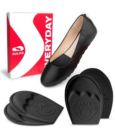 Sulpo 2 pair of bale pads for too big shoes - fits in almost every shoe - pads for foot pain from Eva foam - sponge heel cushion toes handle liner toe filler 35-40 black