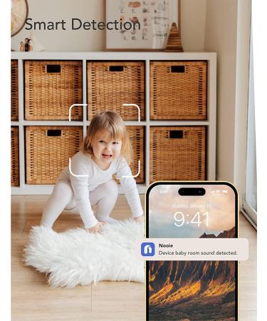 Nooie 1080P Baby Monitor Camera with Night Vision, Motion/Sound Detection, 2.4G WiFi Home Security, Alexa Compatible - 1 Pack - Buy Online on GoSupps.com