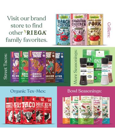 Riega Fajita Seasoning Blend Organic Tex-Mex Spice Mix for Chicken or Veggies - 0.71oz Packets - 8 Count - Buy Online on GoSupps.com