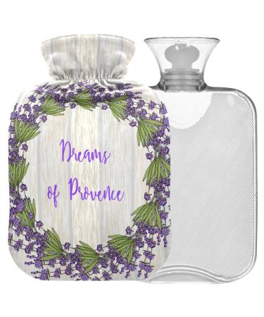 Naanle hot hot water bottle with cover wood lavender transparent hot water bottle heat bottle for back pain relief handfoot warmer neck warmth and cold therapy 2l