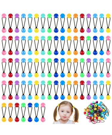 JenPen 60 Pieces Hair Ties 12mm Balls Ponytail Holders Colorful Twin Bead Ponytail Balls 80s 90s Elastic Hair Accessories for Baby Kid Children Girls Women