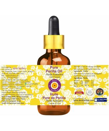 Deve Herbes Pure Perilla Oil (Perilla frutescens) with Glass Dropper Cold Pressed 30ml (1 oz) - Buy Online on GoSupps.com