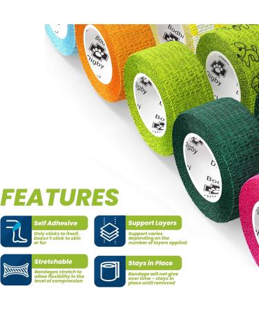 Bodhi & Digby Beige Compression Bandage Tape - 2.5cm x 4.5m, 12 Rolls - Ideal for Medical, Physio, or Vet Use - Buy Online on GoSupps.com