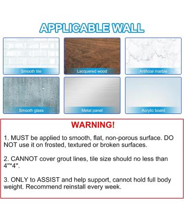 2PCS Elderly Shower Handles with Strong Suction Cups - 12in Bathroom Safety Grab Bars for Seniors - Buy Online on GoSupps.com