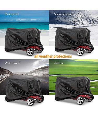 Mobility Scooter Cover Rain Cover for Wheelchair 420D Electric Vehicle Covers Waterproof Fits Most Mobility Scooters Anti Dust Sun Rain Wind Proof UV Protection (170x61x117 cm Black) 170x61x117 cm Black - Buy Online on GoSupps.com
