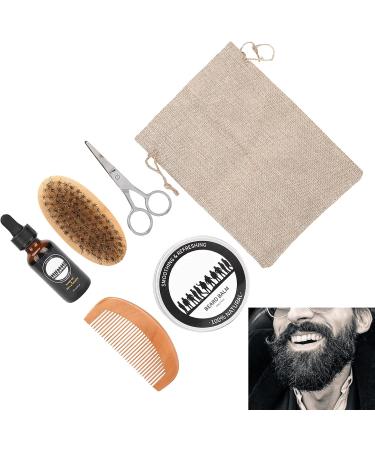 Deluxe Beard Care Set for Men | Enhance Growth with Beard Cream Brush Scissors & More - Buy Online on GoSupps.com