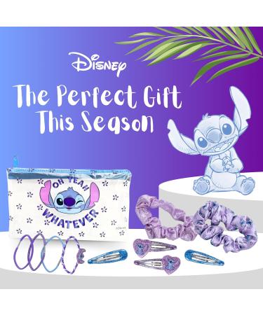 Disney Stitch Beauty Set Including Toiletry Bag 4 Hair Elastics 4 Hair Clips and 2 Scrunchies Scrunchies Gift for Girls Women and Teens - Buy Online on GoSupps.com