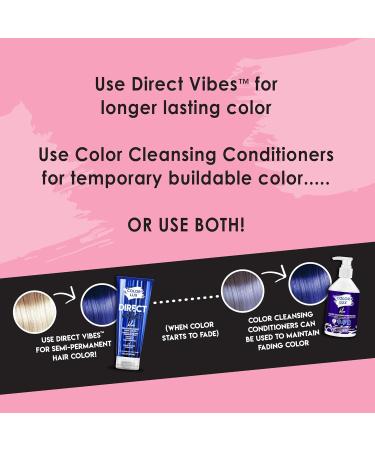 Direct Vibes Semi-Permanent Blue Hair Color - Vibrant Long-Lasting Ammonia-Free Vegan 8 fl oz - International Shipping Available - Buy Online on GoSupps.com