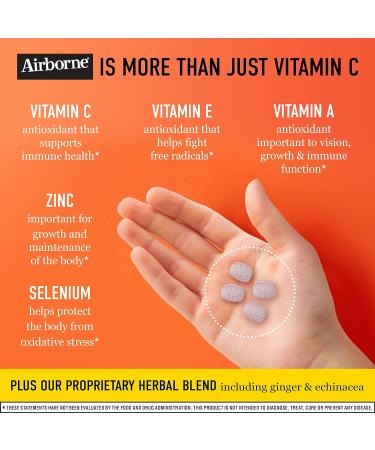 Airborne 1000mg Vitamin C Chewable Tablets Citrus & Very Berry Flavor Bundle - Immune Support with Zinc and Antioxidants - 2x96ct Bottles - Buy Online on GoSupps.com