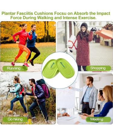 Advanced Heel Cups for Heel Pain Relief - Plantar Fasciitis & Achilles Tendonitis Support - Shock Absorbing Shoe Inserts for Women and Men - Green, Large (Pack of 2) - Buy Online on GoSupps.com
