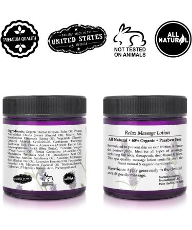 Brookethorne Naturals Relax Therapeutic Massage Lotion 8oz with Lavender & Peppermint Essential Oils - Buy Online on GoSupps.com