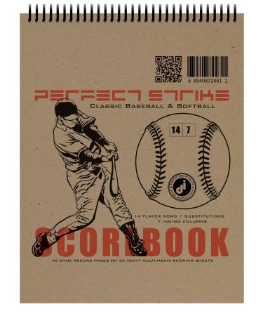 Perfect Strike Baseball Scorebook with Rules and Scoring Instructions : Heavy Duty Score Keeping Book. Great for Baseball and Softball. 1