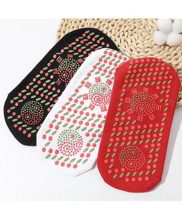 Warm Tourmaline Heated Magnetic Winter Socks - 3 Comfortable Self-Heating Pairs - One Size Red (WU822) - Ideal for Cold Weather & International Shipping - Buy Online on GoSupps.com