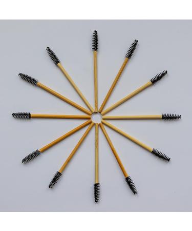 MIKVAR Bamboo Mascara Spoolies - 25 Eco-Friendly Brushes for Eyebrow and Eyelash Makeup Application - Buy Online on GoSupps.com