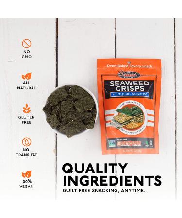 Seapoint Farms Seaweed Crisps - Pumpkin Sesame Flavor | 1.2 oz (35 g) - Healthy Snack - Buy Online on GoSupps.com
