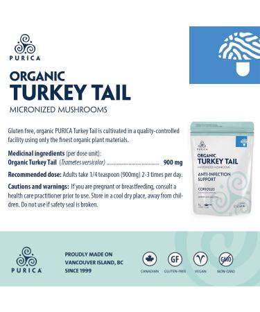 PURICA Turkey Tail (Coriolus) Powder - Organic Turkey Tail Mushroom Supplement - 1kg 1 kg - Buy Online on GoSupps.com