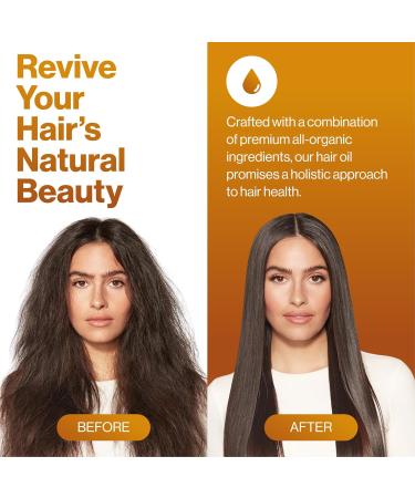 Hair Oil for Dry Damaged Hair - Organic Rosemary Oil for Hair Growth with Castor Oil Jojoba Oil Argan Oil - Scalp Treatment with Biotin Almond Oil & Coconut Oil Hair Serum for Frizzy Hair - Buy Online on GoSupps.com