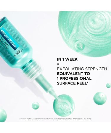 L'Oreal Paris Bright Reveal Dark Spot Exfoliant Peel 25% AHA BHA PHA Face Exfoliator Solution Gentle Skincare to Visibly Reduce Dark Spots and Renew Skin Texture Includes SPF Lotion Sample - Buy Online on GoSupps.com